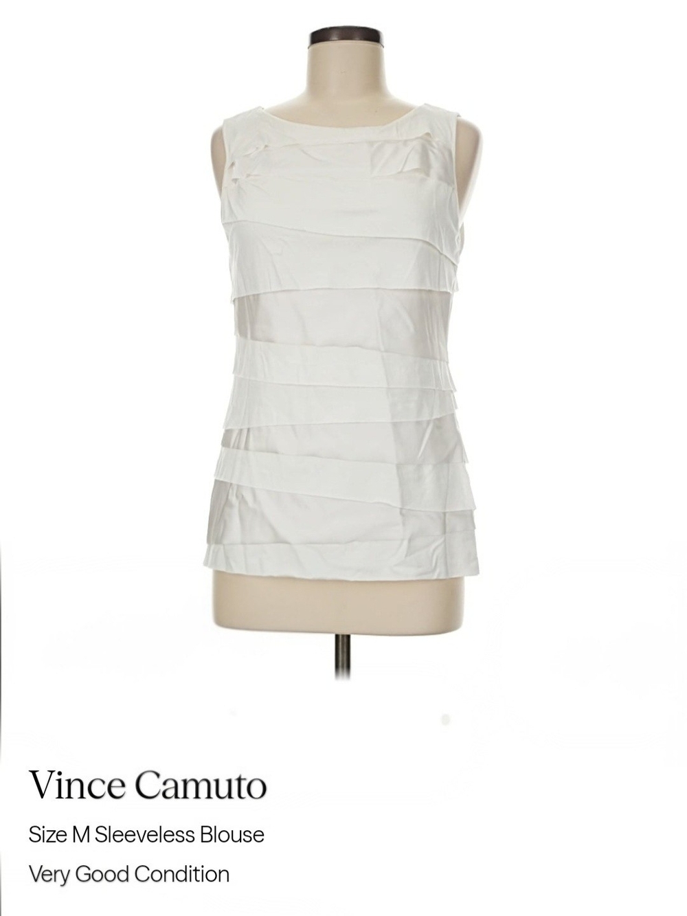 Vince Camuto Ivory Tiered Sleeveless Blouse